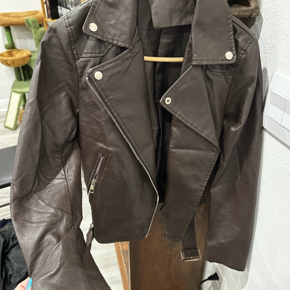 Women's Brown Leather Jacket, size small